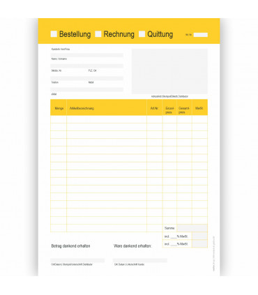 Bestellung – Rechnung – Quittung